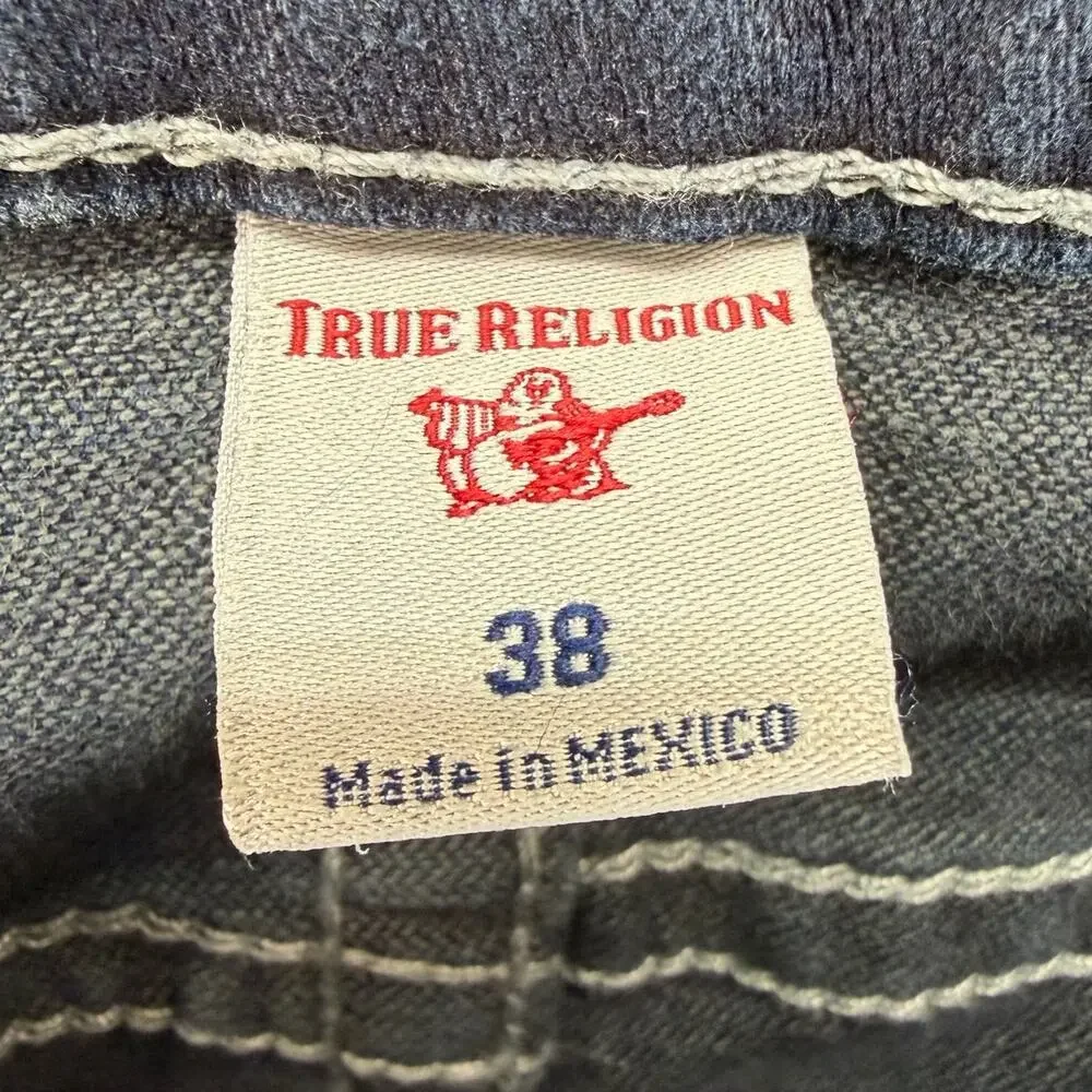 True Religion Rocco Mens 38 Relaxed Skinny Jeans Dark Wash Stretch Denim
